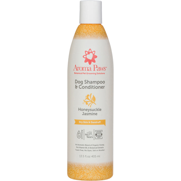 Aroma Paws Honeysuckle Jasmine Dog Shampoo 13.5oz - Dry Skin and Dandruff Relief Formula