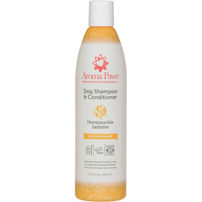 Aroma Paws Honeysuckle Jasmine Dog Shampoo 13.5oz - Dry Skin and Dandruff Relief Formula