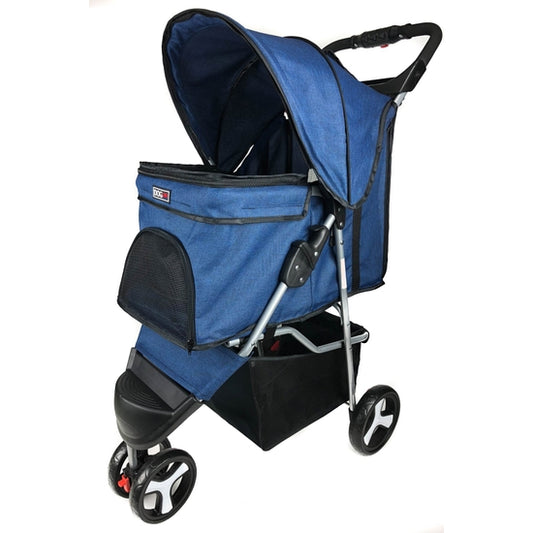 Casual Pet Stroller + Removable Cup Holder - Blue