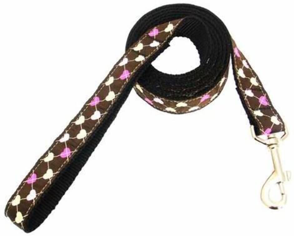 Argyle Hearts Brown Dog Leash