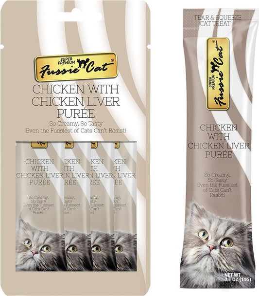 Fussie CatChicken & Liver Puree Lickable Cat Treats (0.5oz *4pk)
