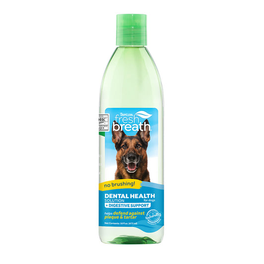 TropiClean Fresh Breath Dental Health Solution + Digestive Support for Dogs