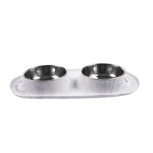 Messy Mutts Double Silicone Feeder Marble