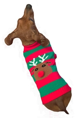Rudolf Stripe Dog Sweater