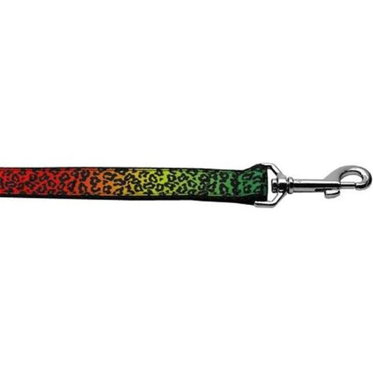 Rainbow Leopard Dog Leash 4ft