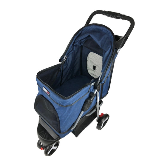 Casual Pet Stroller + Removable Cup Holder - Blue