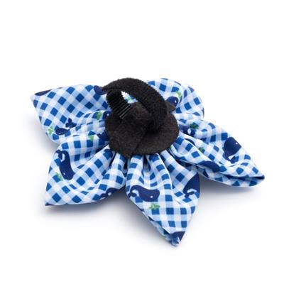 Blue Gingham Whales Flower