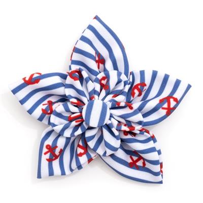 Navy Stripe Anchors Flower