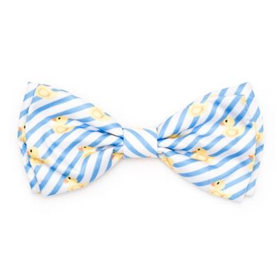 Light Blue White Stripe Rubber Duck Bow Tie