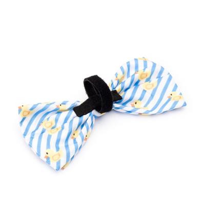 Light Blue White Stripe Rubber Duck Bow Tie