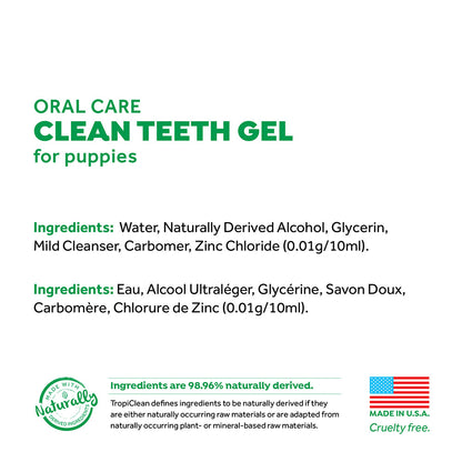 TropiClean Fresh Breath Oral Care Clean Teeth Gel for Puppy 2fl oz