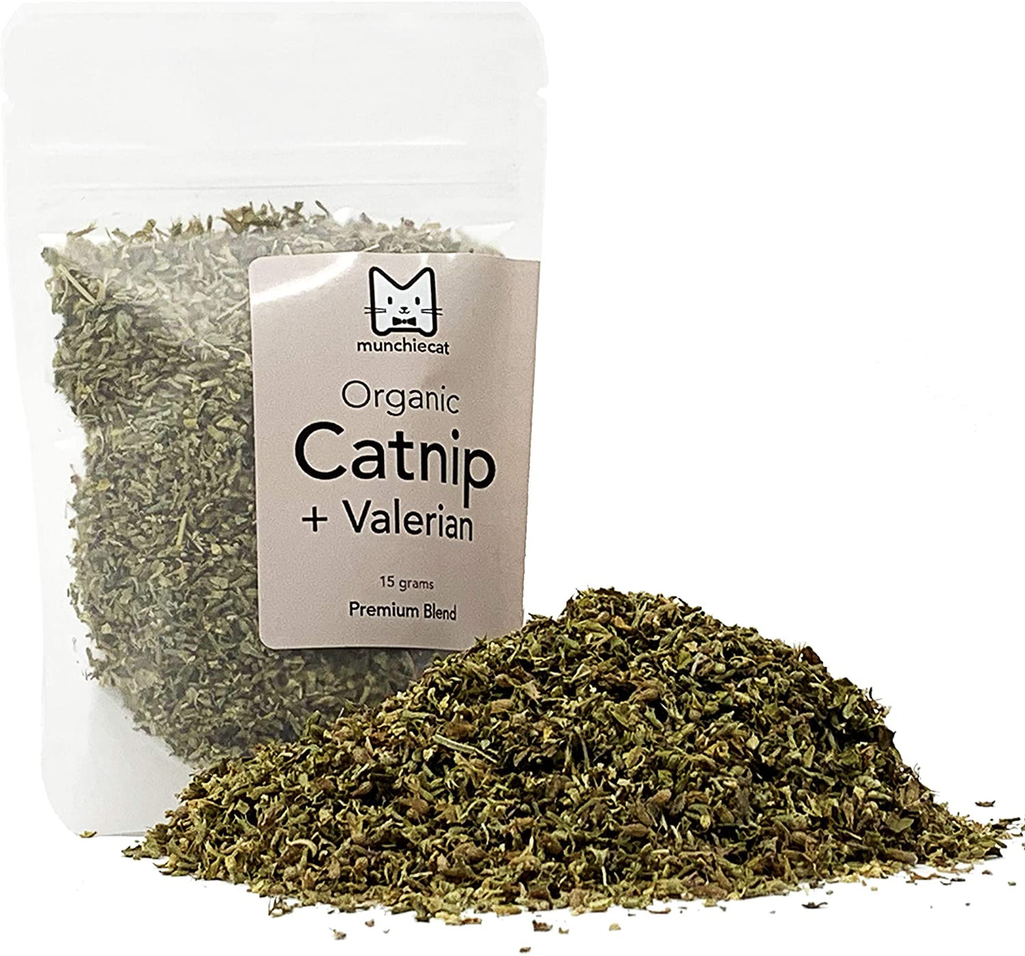 Organic Catnip with Valerian Root, USA Grown, Leaf and Flower Premium Blend