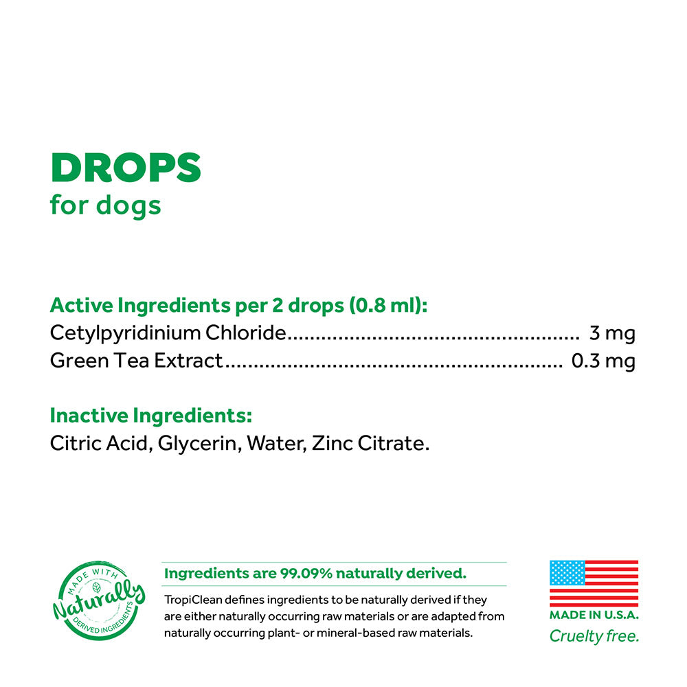 TropiClean Fresh Breath Oral Care Drops for Dogs 2.2oz