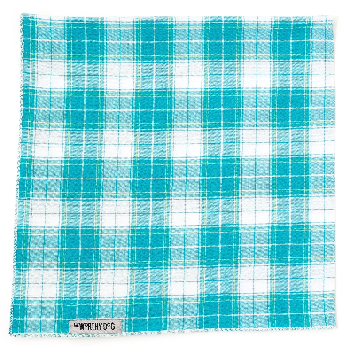 Madras Plaid Turquoise Bandana