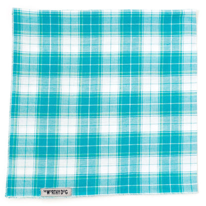 Madras Plaid Turquoise Bandana