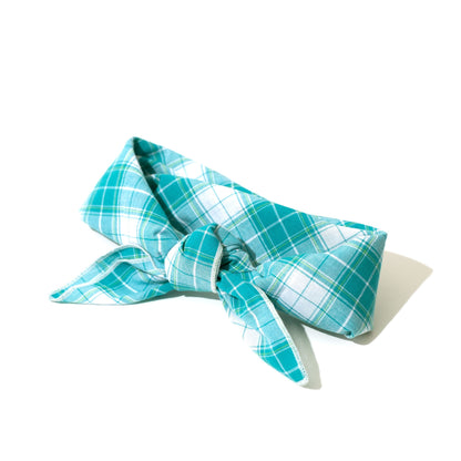 Madras Plaid Turquoise Bandana