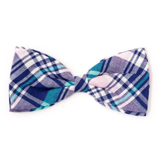 Madras Plaid  Navy Bow Tie