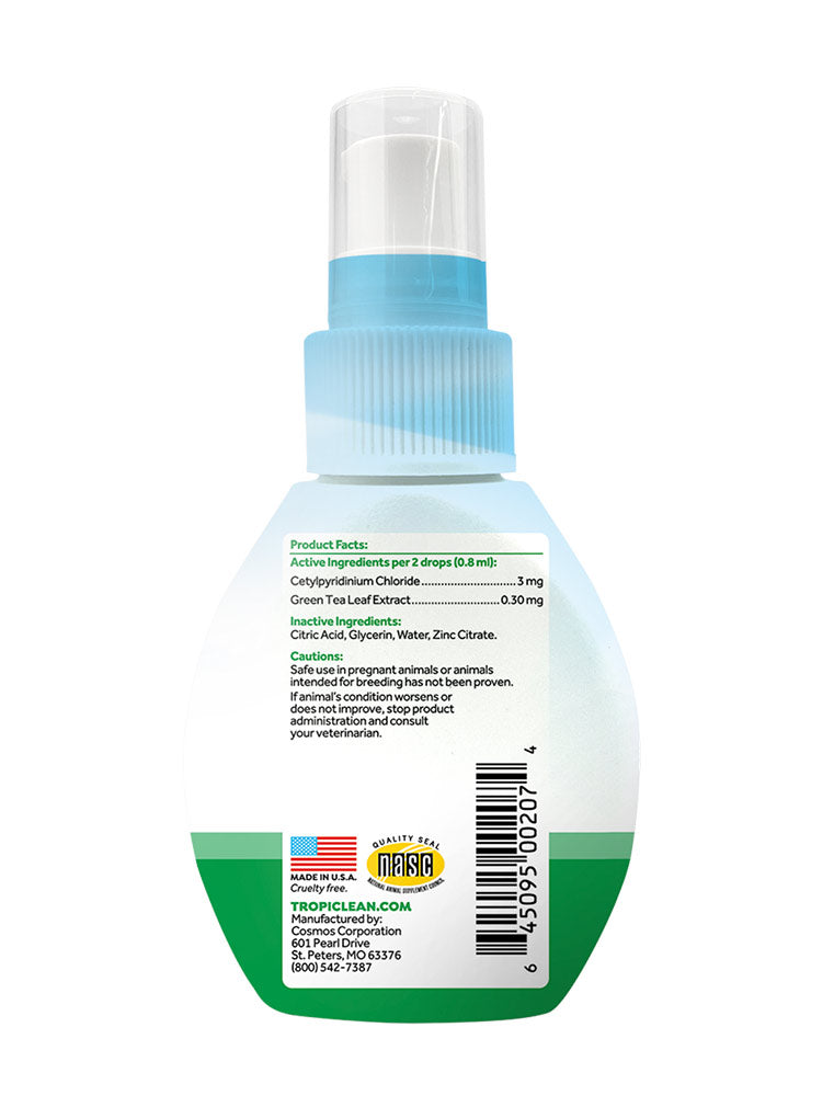 TropiClean Fresh Breath Oral Care Drops for Cats 2oz