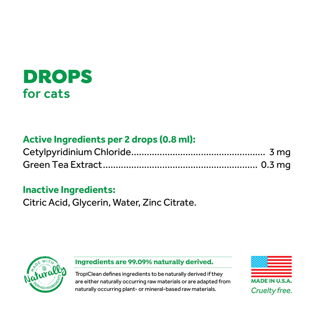 TropiClean Fresh Breath Oral Care Drops for Cats 2oz