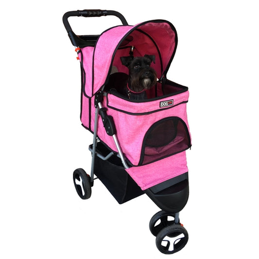 Casual Pet Stroller + Removable Cup Holder - Pink