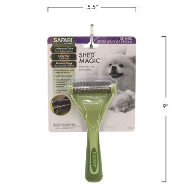 Safari Shed Magic De-Shedding Tool for Dogs with Medium to Long Hair