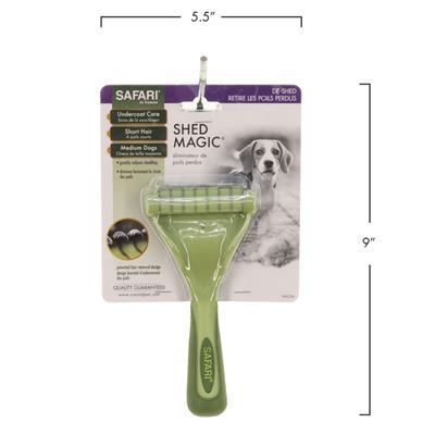 Safari Shed Magic De-Shedding Tool for Dogs with Short to Medium Hair