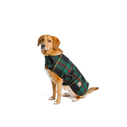 Navy Tartan Blanket Coat