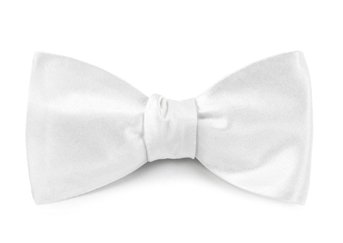 White Satin Bow Tie XL