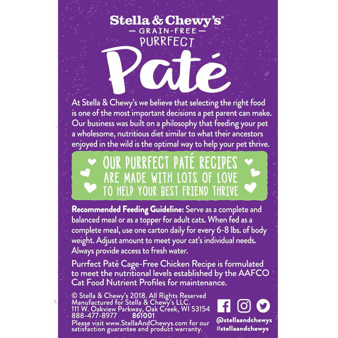 Stella&Chewy's Cat Purrfect Pate Cage Free Chicken 5.6oz