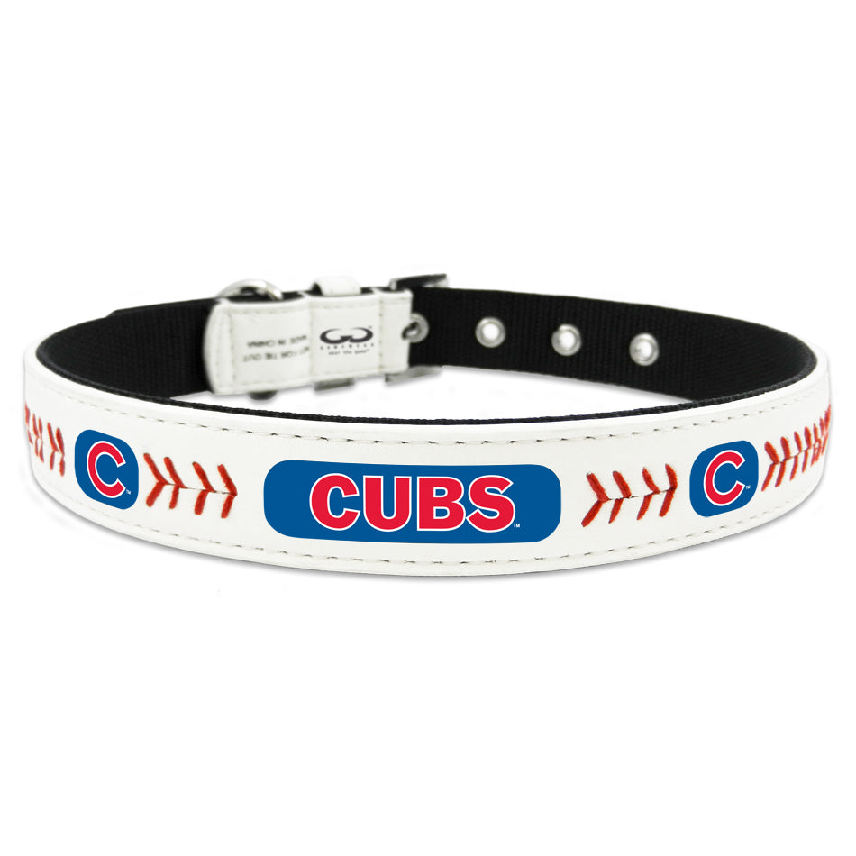 MLB Chicago Cubs Leather Collar and Leather Chain Leash