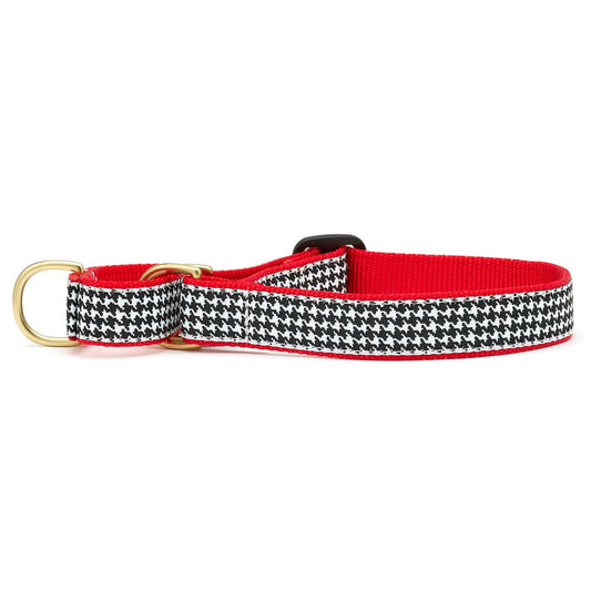 Classic Black Houndstooth Martingale Dog Collar