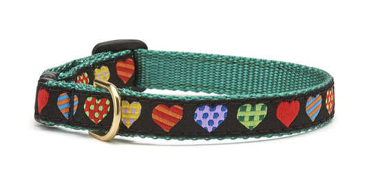 Colorful Hearts Small Breed Dog Collar