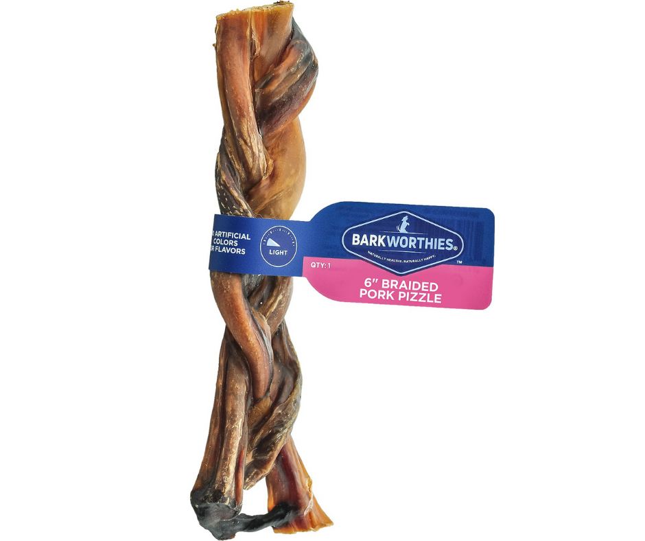 Barkworthies Pork Pizzle Braid 6"