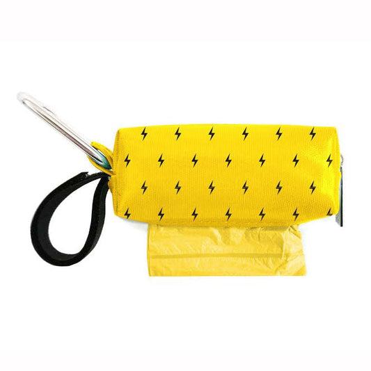 [40% OFF] Duffel Dog Poop Bag Holder Mini, Yellow Black Bolts *