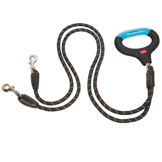 Dual Doggie Rope Leash With Gel Handle