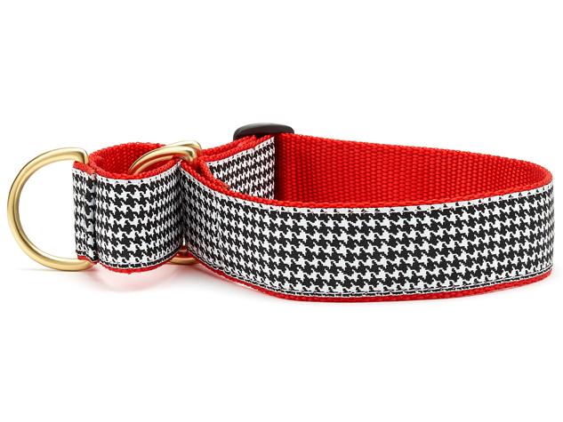 Classic Black Houndstooth Martingale Dog Collar (Extra Wide)