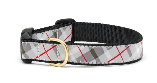 Gray Plaid Dog Collar