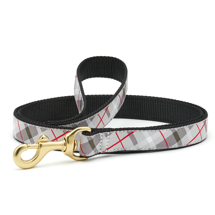 Gray Plaid Dog Lead