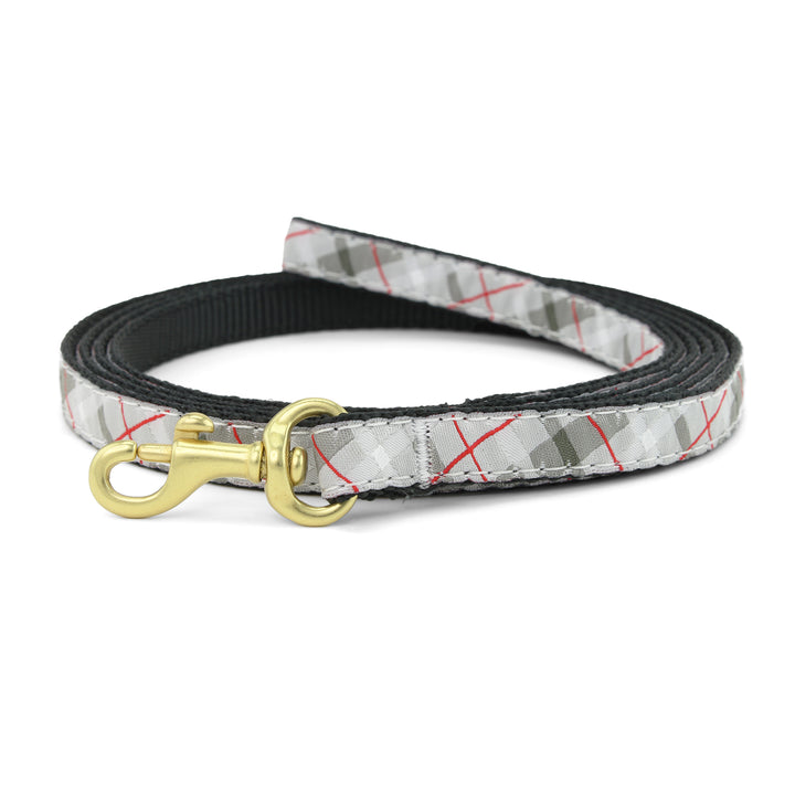 Gray Plaid Small Breed Dog Lead