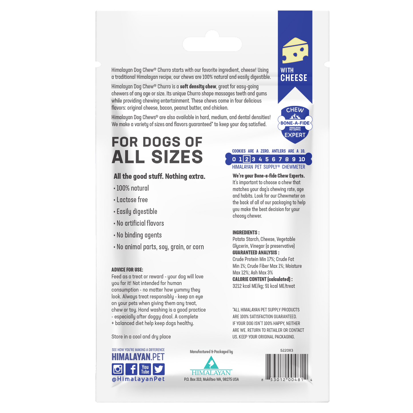 Himalayan Pet Supply Churro Chew Cheese 4oz.