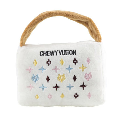 White Chewy Vuiton Purse Toy