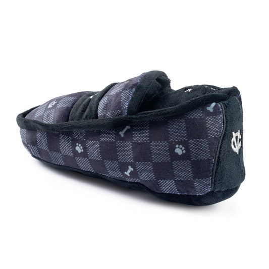 Black Checker Chewy Vuiton Loafer Dog Toy