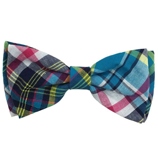 Blue Madras Bow Tie