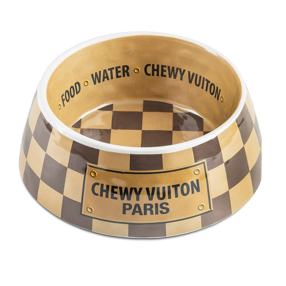 Checker Chewy Vuiton Bowl - 3 Sizes