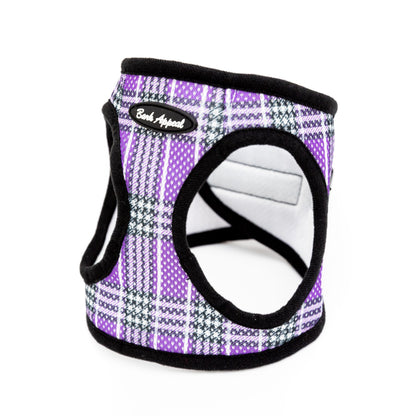 Lavender Plaid Mesh Step In Harnesses