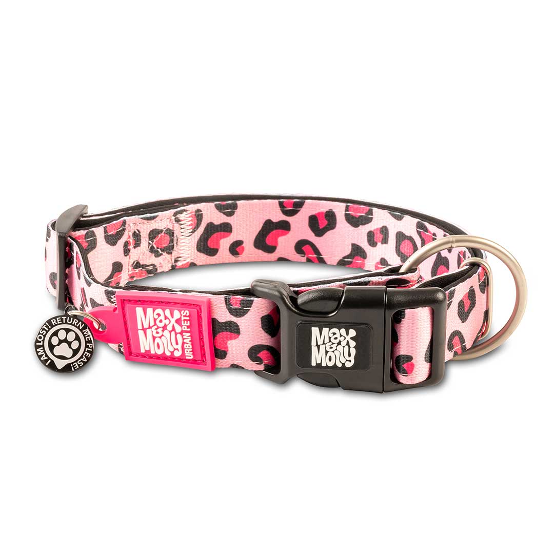 Smart ID Dog Collar - Leopard Pink