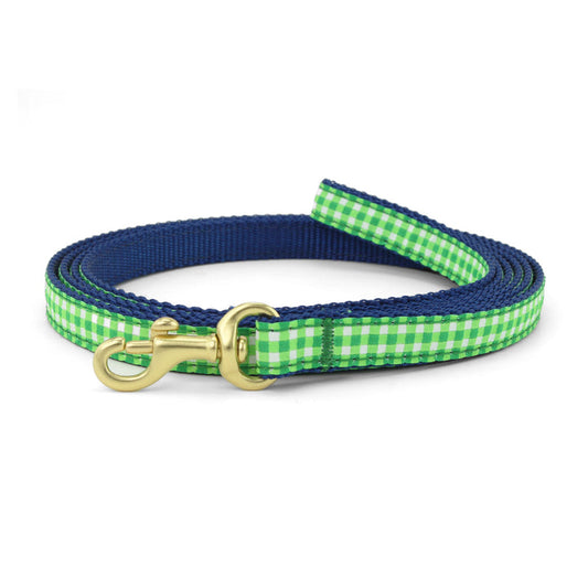 Lime Gingham Small Breed Dog Lead