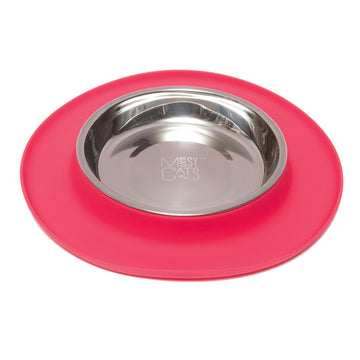 Single Silicone Feeder with Stainless Saucer Shaped Bowl