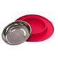 Single Silicone Feeder with Stainless Saucer Shaped Bowl