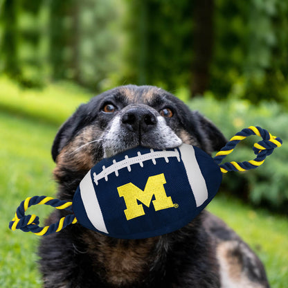 Michigan Wolverines Nylon Football Dog Toy